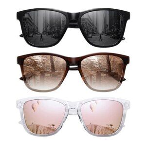 MEETSUN Retro Polarized Sunglasses for Women Men Classic Mirror Lens (3 Pack)